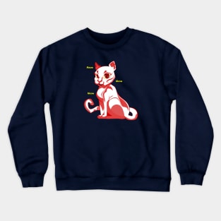 Cute red cat say meow Crewneck Sweatshirt